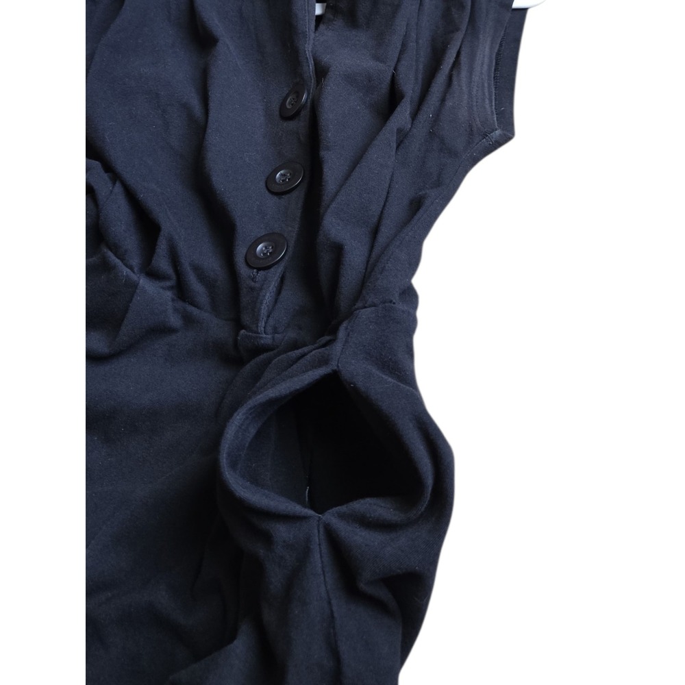 Nooworks Magic Cuit Black Cotton Lycra Sleeveless Button Front Jumpsuit XS - Picture 11 of 14